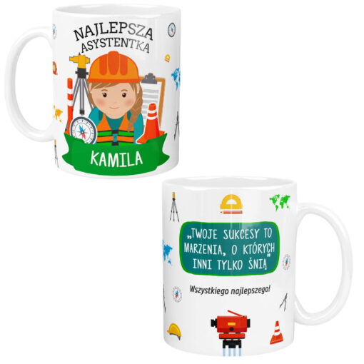 Kubek dla Pani Geodetki Asystenki Personalizowany