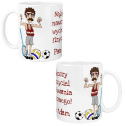 Kubek z nadrukiem nauczyciela wychowania fizycznego i piłek sportowych
