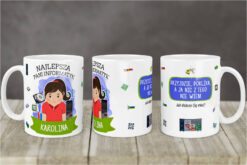 Kubek z nadrukiem dla pani informatyk o imieniu Karolina z grafiką komputerowych podzespołów