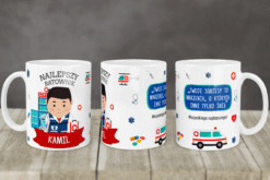Personalizowany kubek dla ratownika medycznego z napisem Najlepszy Ratownik i imieniem Kamil