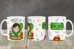 Kubek dla Rolniczki personalizowany z imieniem Karolina i napisem Najlepsza Rolniczka