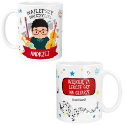 Kubek dla Nauczyciela Muzyki Gitary Personalizowany