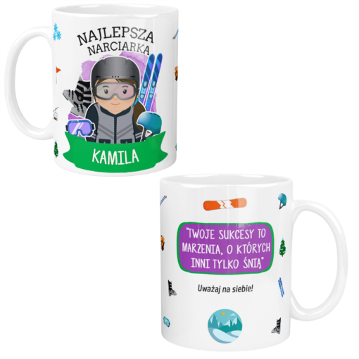 Kubek dla Narciarki Personalizowany