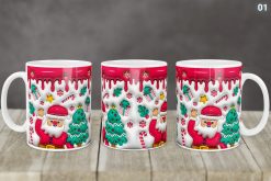 Alternative view of Kubek Świąteczny z Mikołajem Bałwankiem 3D 14 Wzorów