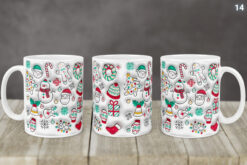 Kubek Świąteczny Z Mikołajem Bałwankiem 3D 14 Wzorów | Kreatorprezentu.pl Kubek świąteczny z Mikołajem, bałwankiem i innymi motywami bożonarodzeniowymi 3D