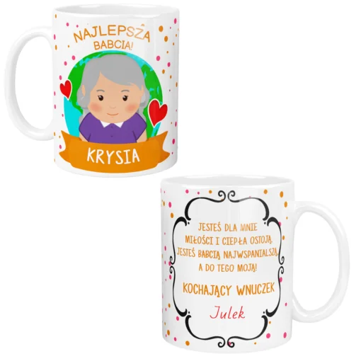 Kubek dla Babci Personalizowany z Życzeniami